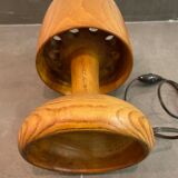 Carved massive wooden lamp