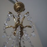 Bronze chandelier and crystal pendants – 5 lights