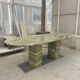 Large green marble oval dining table by my habitat design