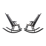 1960s Pair of Varjosen Puunjalostus Beech Rocking Chair, Finland