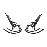 1960s Pair of Varjosen Puunjalostus Beech Rocking Chair, Finland