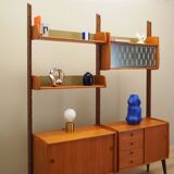 Teak system bookcase, Norwegian design, 1960s, production: Blindheim Mobelf