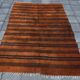 Vintage Moroccan Wool Rug, Minimalist Striped Berber Rug, 146x220