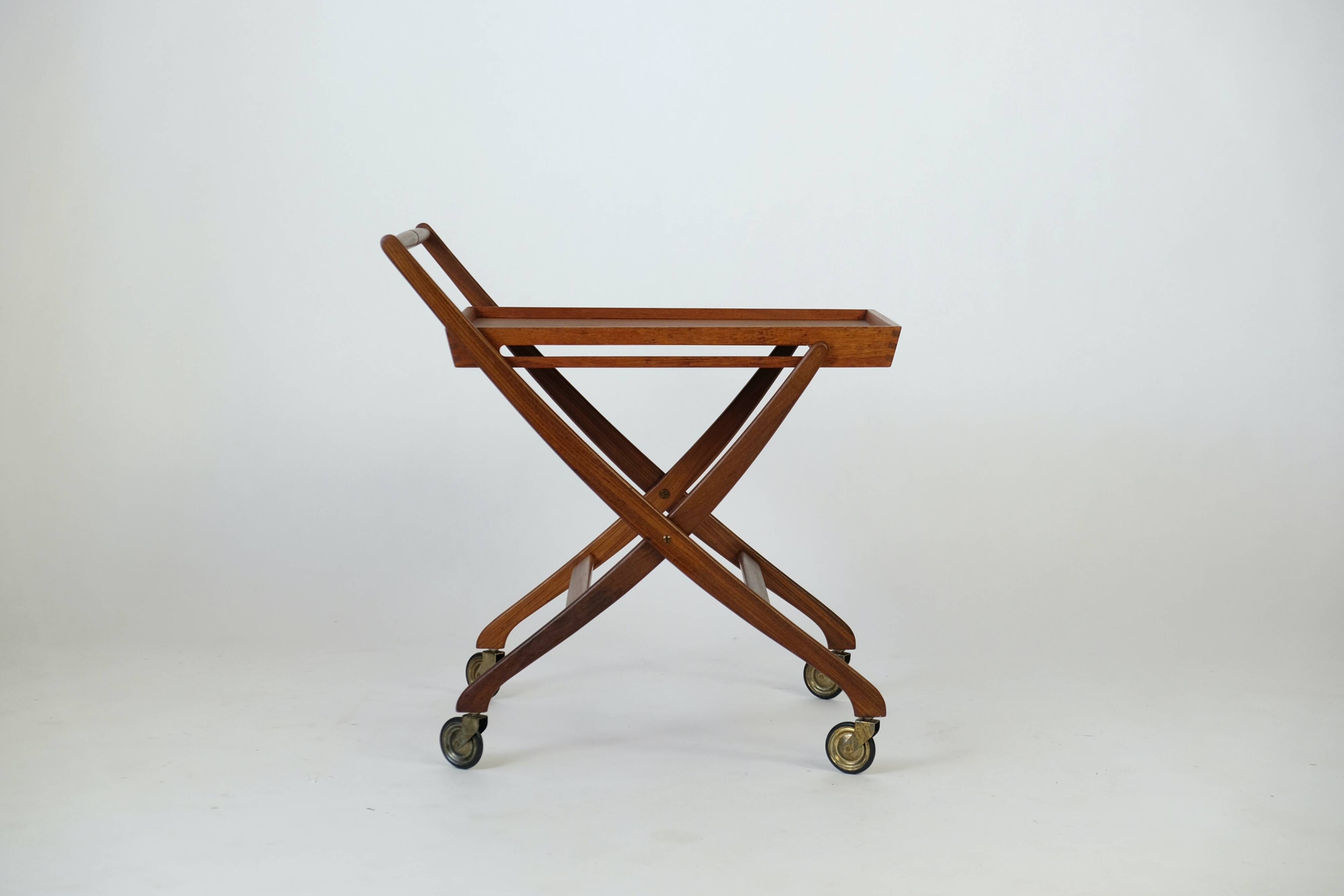 Faltbarer Teak Barwagen Servierwagen Madsen Danish 60er Vintage