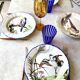 Service de table assiettes et plats Gien modèle grands oiseaux