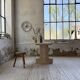 Travertine dining table 1970 Italy Tobia Scarpa