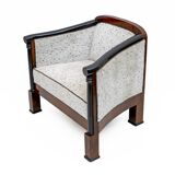 19th Century Biedermeier Mahogany Feather Two Armchairs and Sofa, Vienna