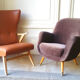 Fauteuil oeuf EGG des années 50-60 en velours marron