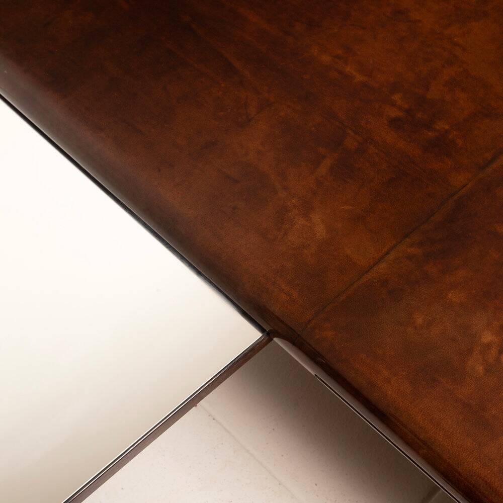 Coffee table model 2315 in parchment and mirrors by Giorgio Tura for Tura, 1980