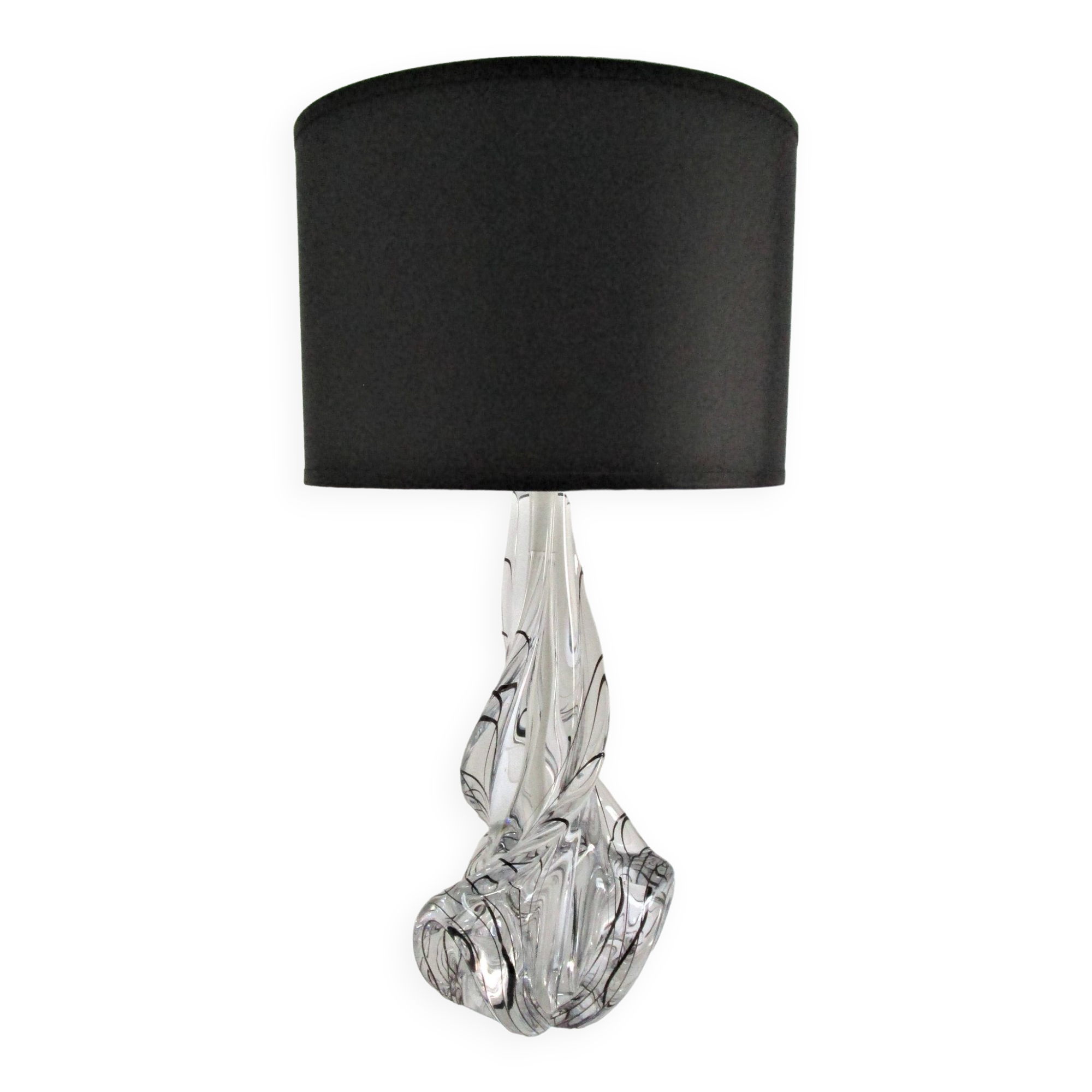 JB sculptural transparent and black crystal lamp