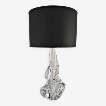 JB sculptural transparent and black crystal lamp