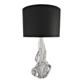 Lampe cristal transparent et noir sculpturale JB