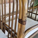 4 fauteuils vintage en Bambou 70's  dans le style Maugrion Roche Bobois