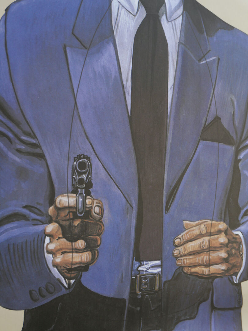 Affiche poster cible silhouette gangster police
