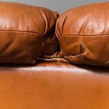 Pair of brown leather armchairs from the 70s vintage