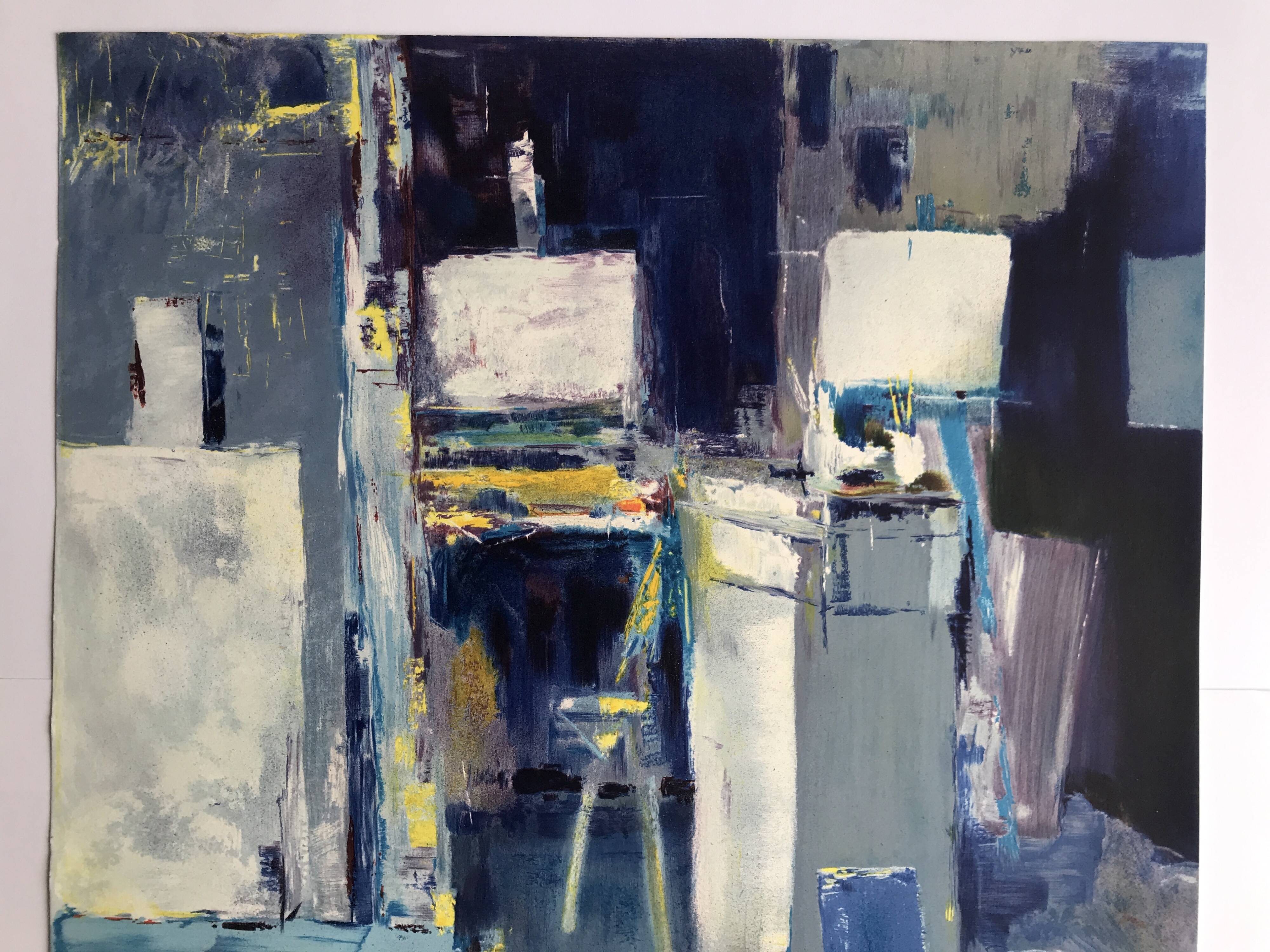 Artist's studio. Original lithograph signed in pencil.