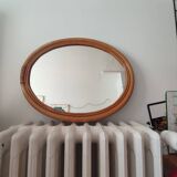 Vintage bamboo and rattan mirror