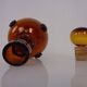 Italian amber glass decanter with stopper, 1960s