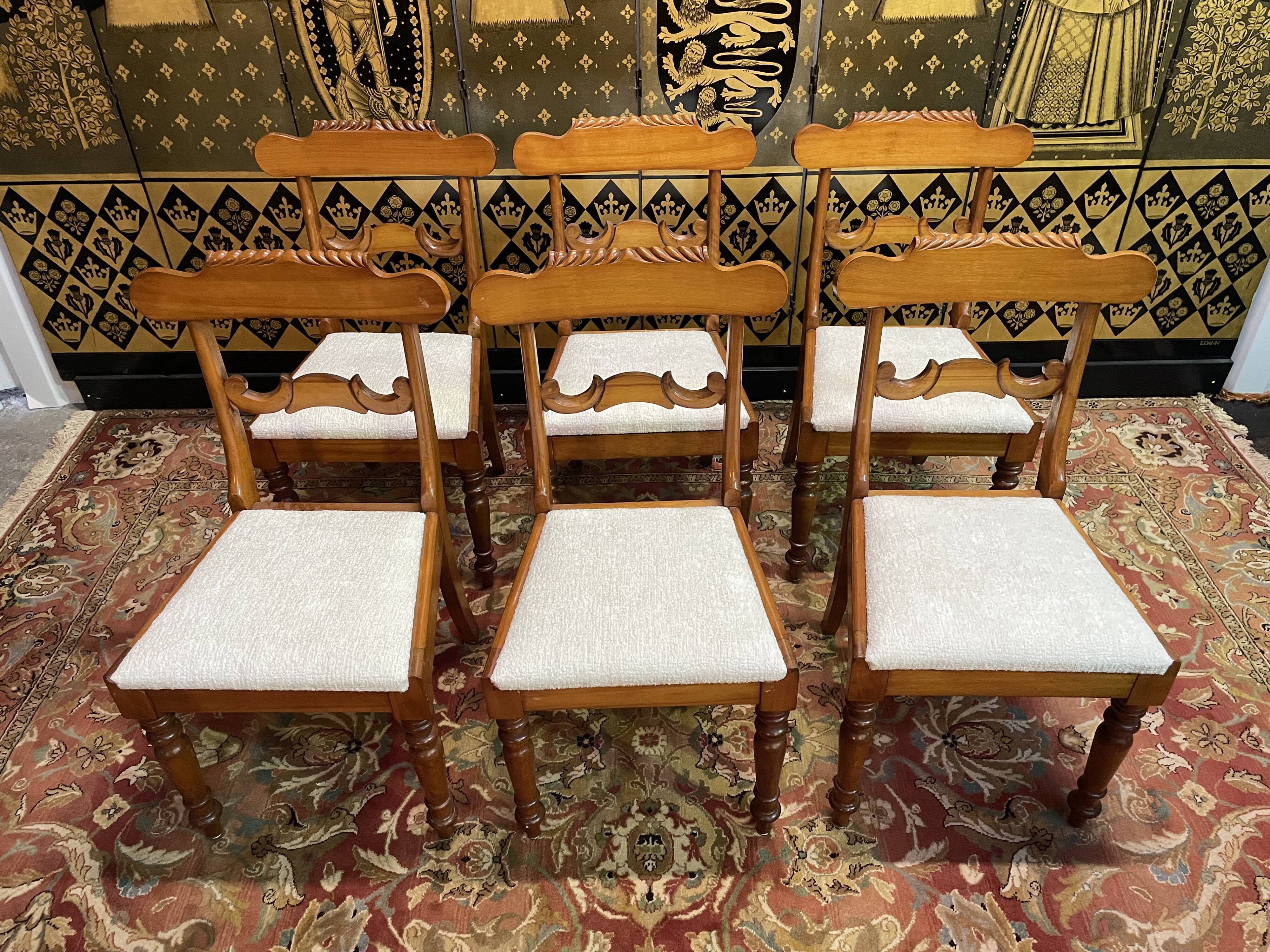 Suite of 6 restored mahogany English chairs