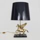 Maison Charles style winged horse desk lamp in vintage brass 1980s