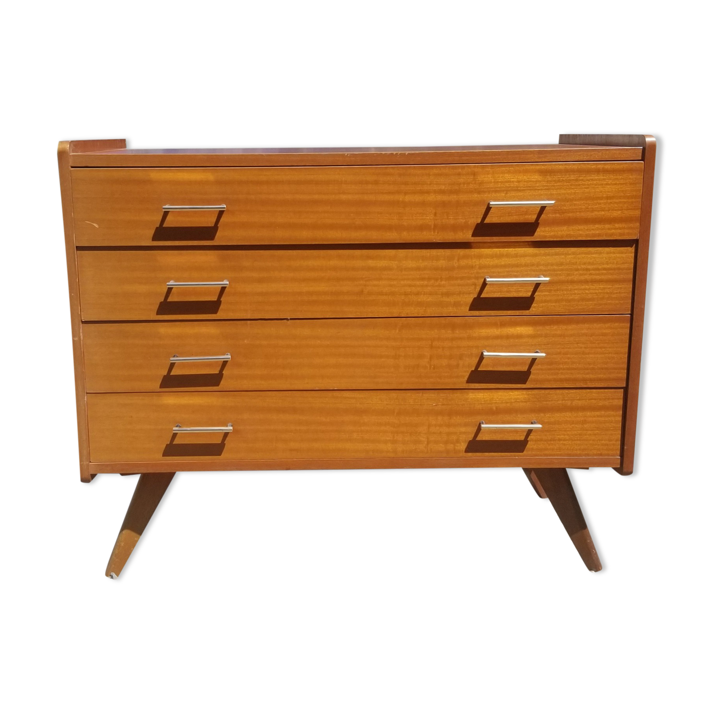 Vintage dresser 4 drawers feet compass - 60s