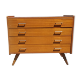 Vintage dresser 4 drawers feet compass - 60s