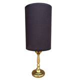 Brass night lamp, table lamp with lampshade, Germany, 1970s.