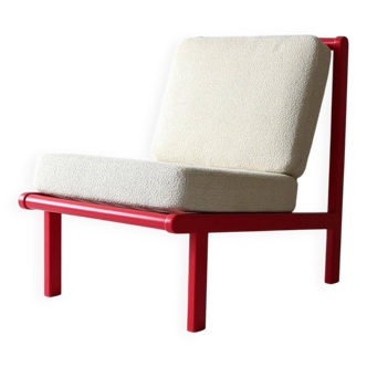 Chaise scandinave vintage rouge cerise