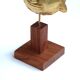Mayan mask sculpture in gilded metal, 70 cm
