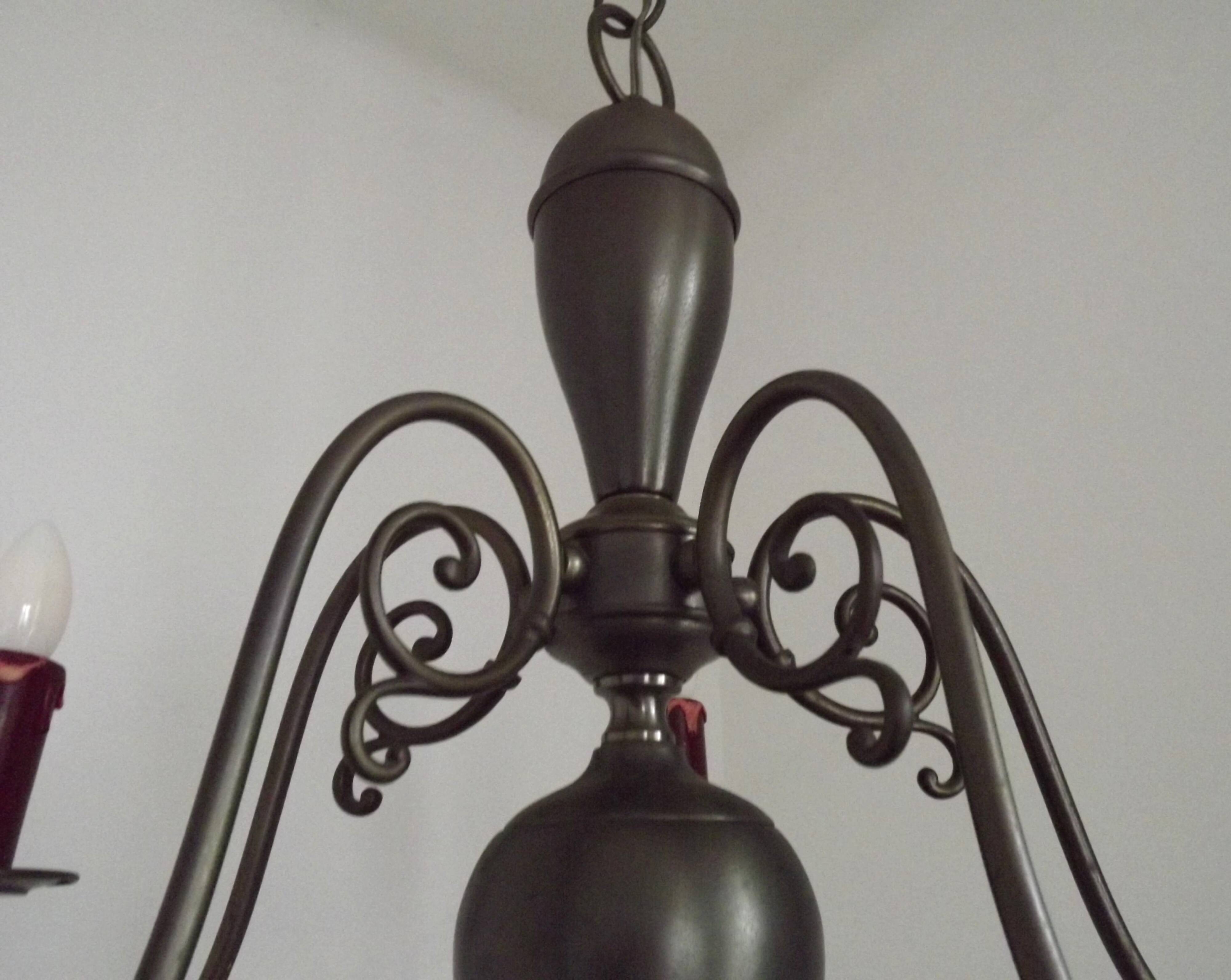 Five-light Flemish chandelier in silver-plated metal 5181