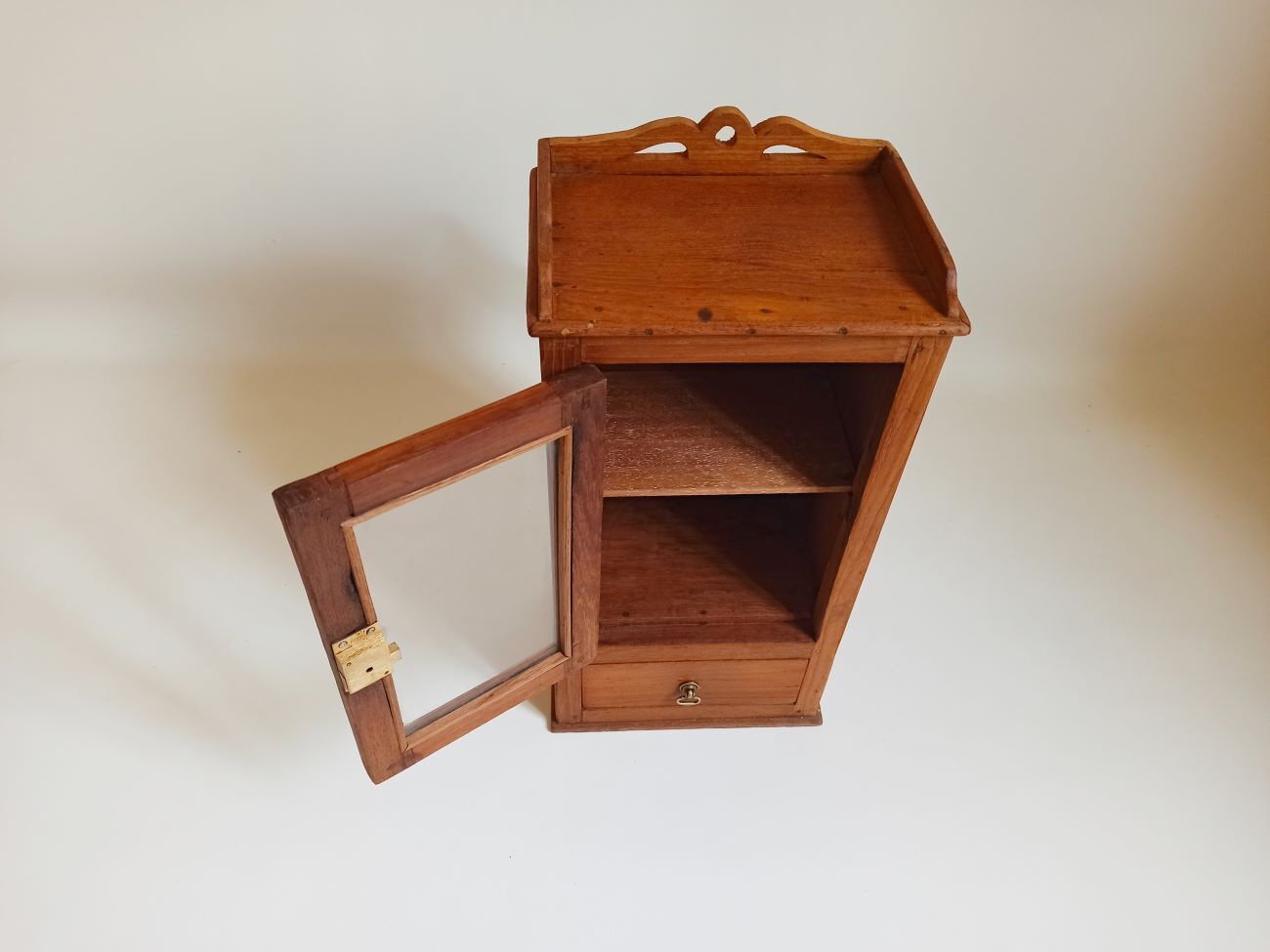 Wall display case early 20th Solid Burmese teak Height 55 cm