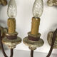 Pair of wall has 2 light wooden carved and patinated flowers decoration