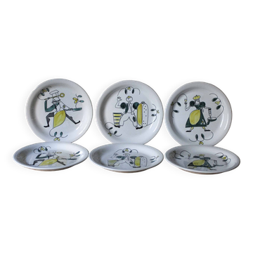 Lot de 6 assiettes en céramique Stavangerflint Norvège