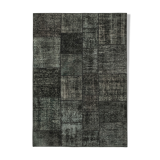 Hand-Knotted Oriental Vintage 171 cm x 241 cm Black Patchwork Rug