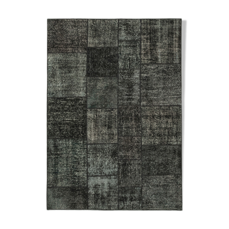 Hand-Knotted Oriental Vintage 171 cm x 241 cm Black Patchwork Rug