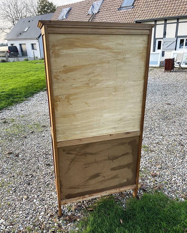 Old light wood display cabinet