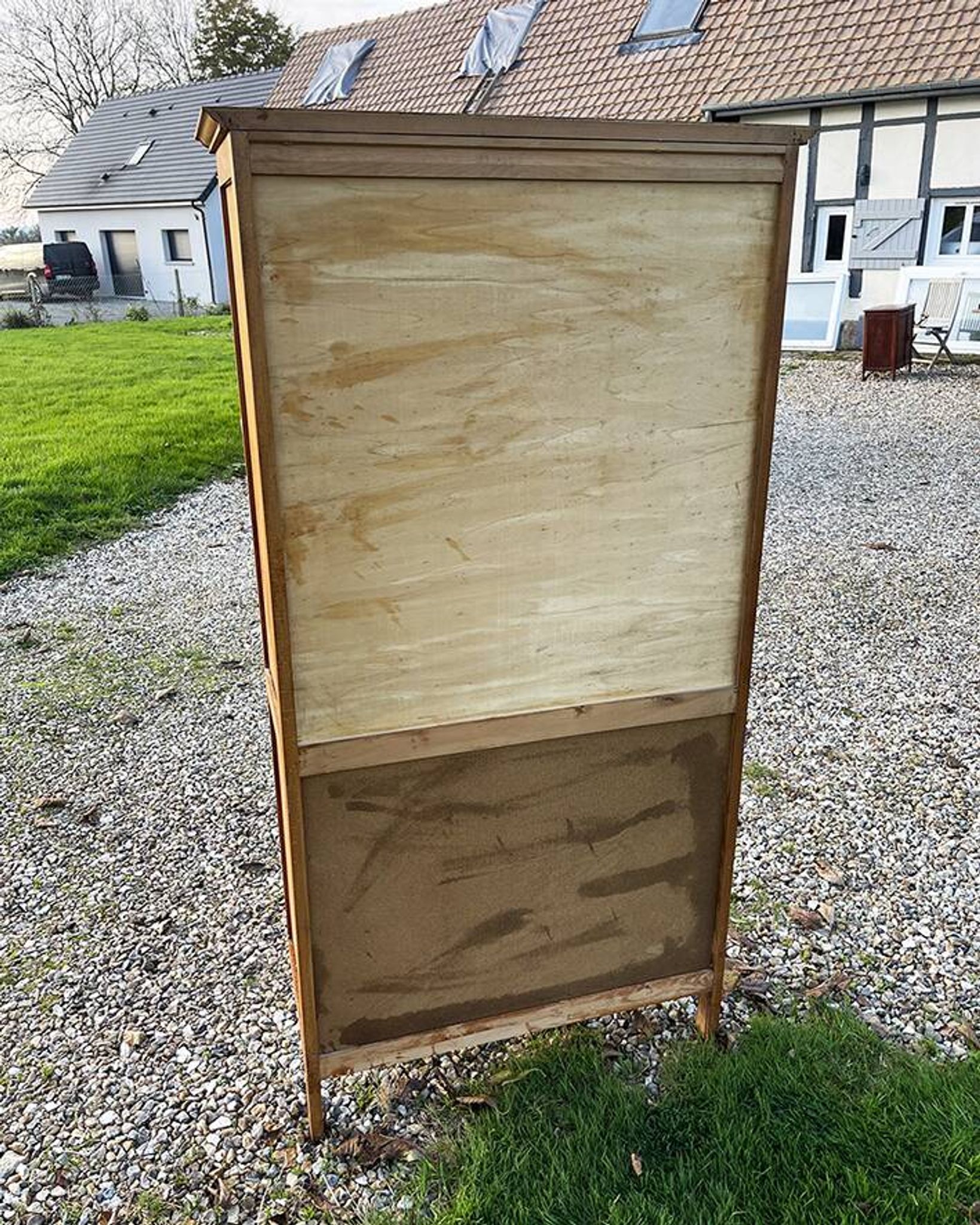 Old light wood display cabinet