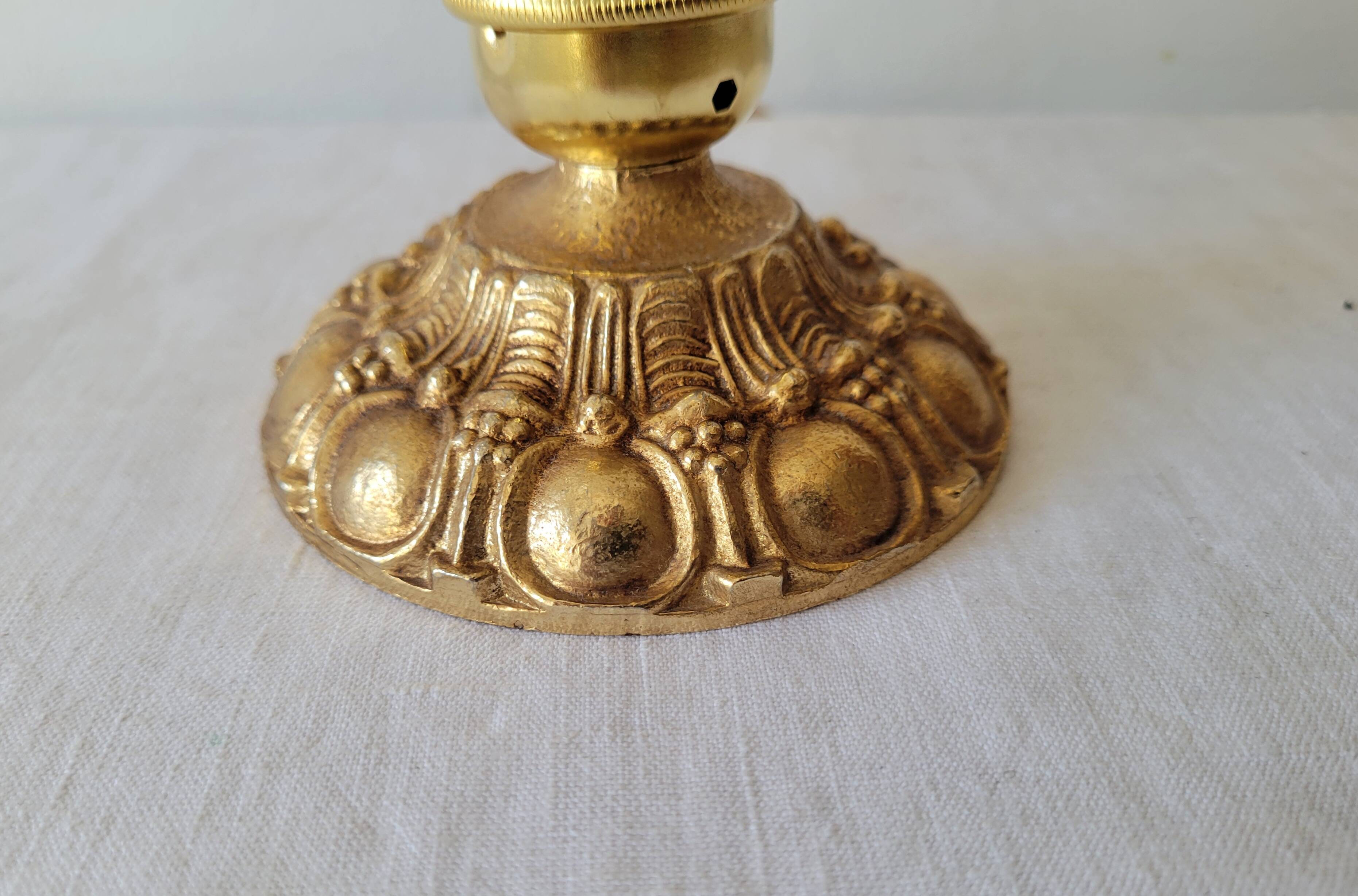 Brass and glass lamp