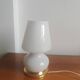 Vintage Murano / Vetri Mushroom Lamp - Opaline Glass & Brass - 1970s