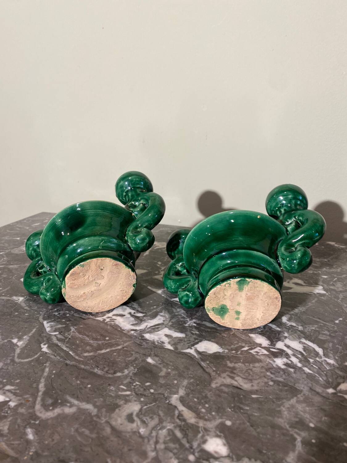 Pair of ceramic candlesticks