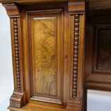 Bureau ancien avec petit meuble en noyer des années 1860