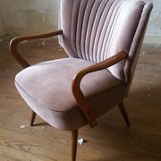 Fauteuil vintage années 50/60 beige rosé