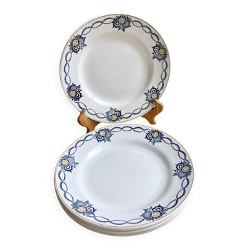 4 assiettes plates Terre de fer - Saint-Amand