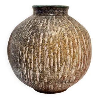 Round ceramic vase by Bernard Buffat