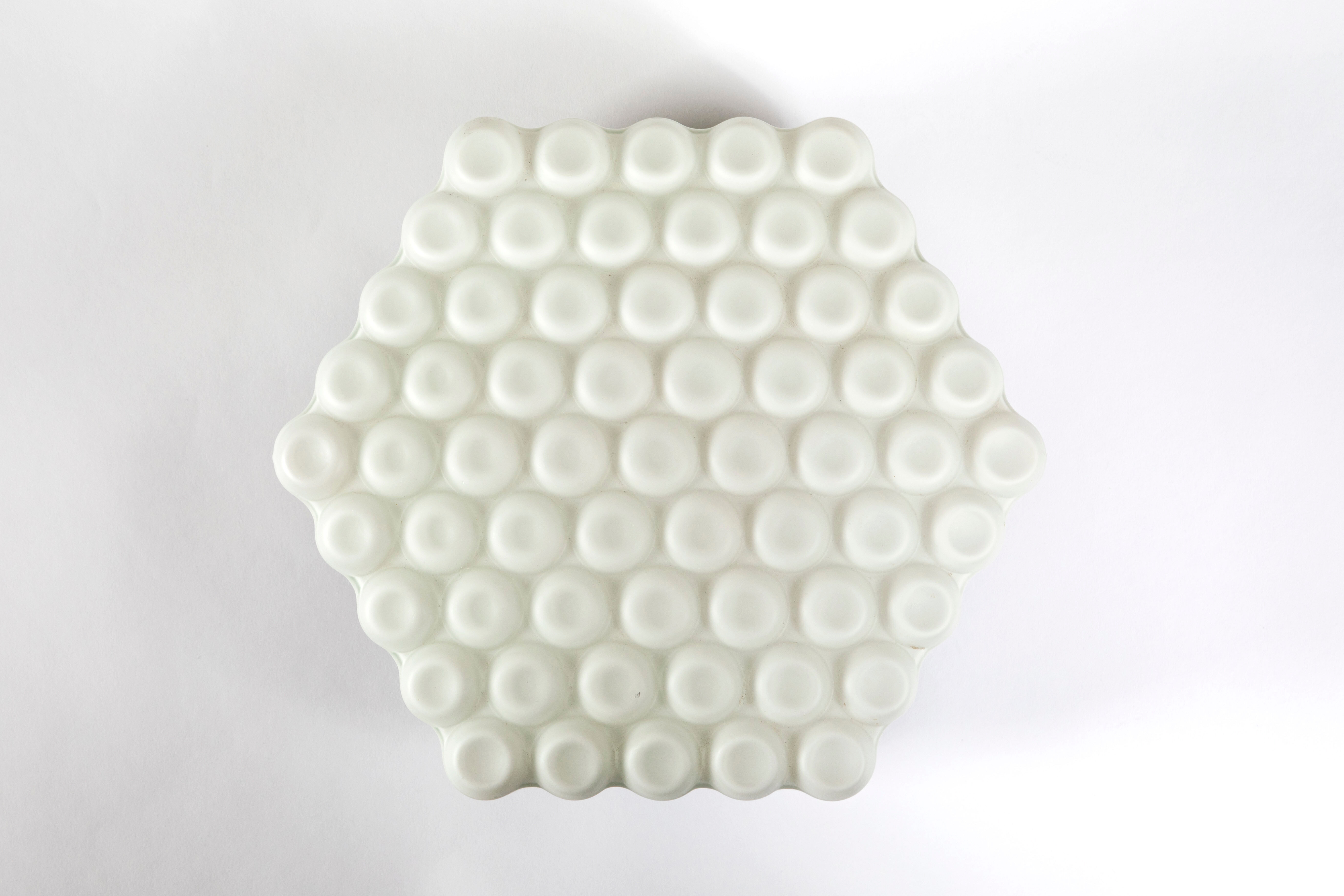 Hexagon shaped flush mount by Valasske Mezirici, Czechoslovakia, 1960s