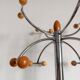 Space Age chrome and wood coat rack 1970