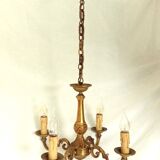 Four Arm Bronze Chandelier.  Bronze Ornate Rococo/Baroque/Louis XV Style Period Lighting