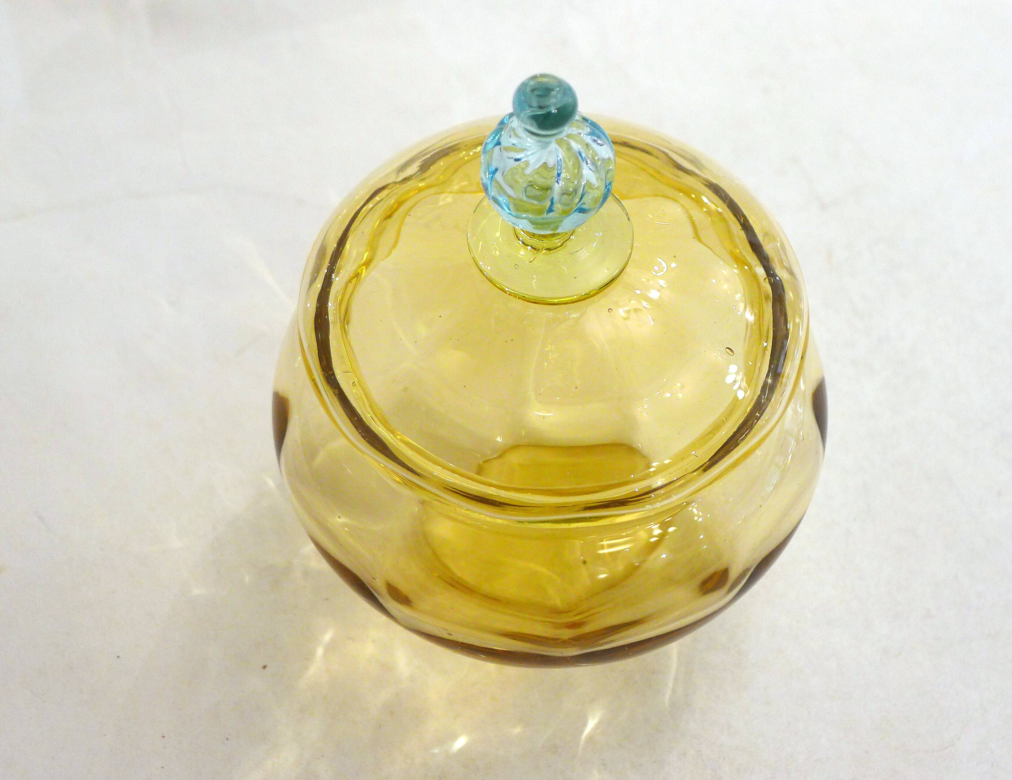 Antique two-tone blown glass bonbonnière