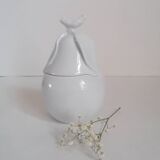 White porcelain pear sugar bowl