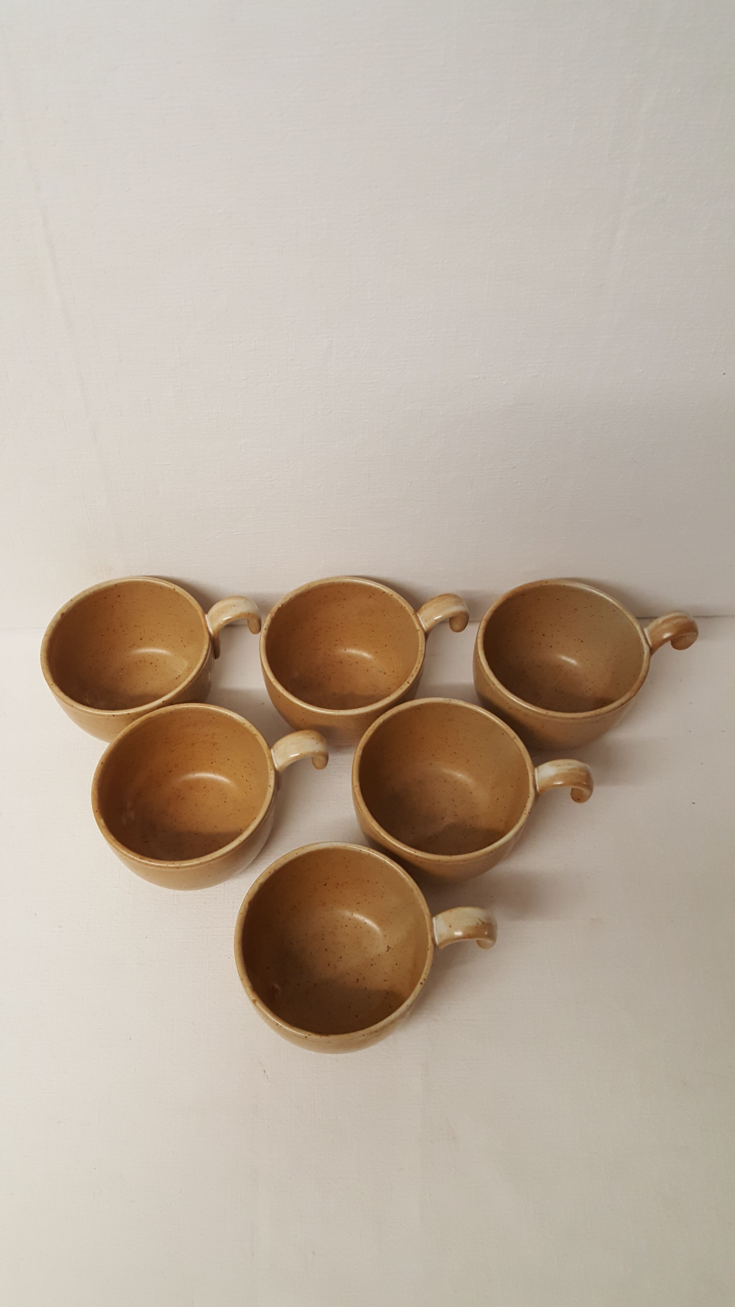 Set of 6 tea cups, Grès Village France CNP